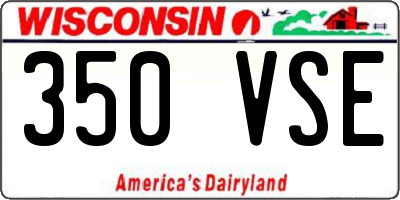 WI license plate 350VSE