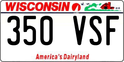 WI license plate 350VSF