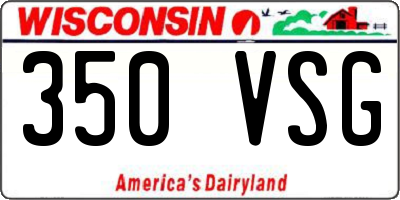 WI license plate 350VSG