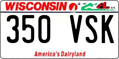 WI license plate 350VSK