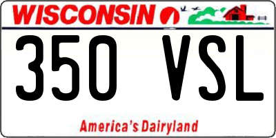 WI license plate 350VSL
