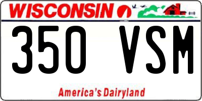 WI license plate 350VSM