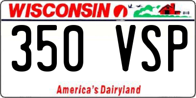 WI license plate 350VSP