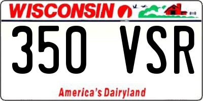 WI license plate 350VSR