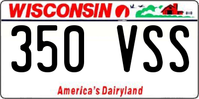 WI license plate 350VSS