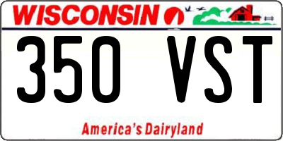 WI license plate 350VST