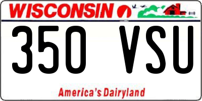 WI license plate 350VSU