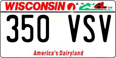 WI license plate 350VSV