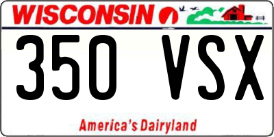 WI license plate 350VSX