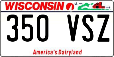 WI license plate 350VSZ