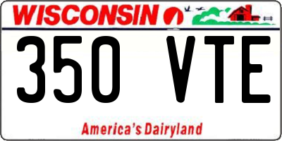 WI license plate 350VTE