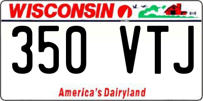 WI license plate 350VTJ
