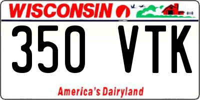 WI license plate 350VTK