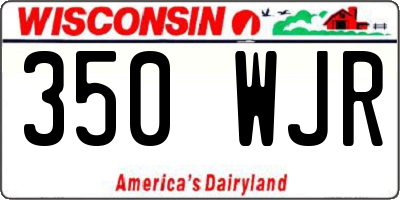 WI license plate 350WJR