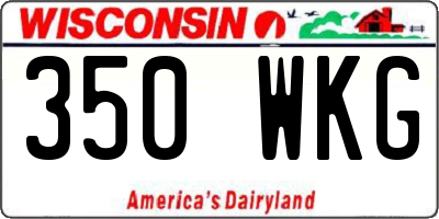 WI license plate 350WKG