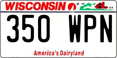 WI license plate 350WPN
