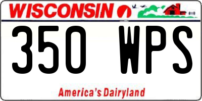 WI license plate 350WPS