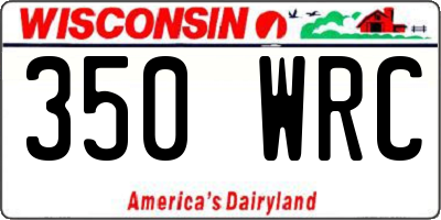WI license plate 350WRC