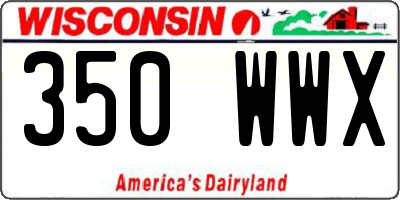 WI license plate 350WWX