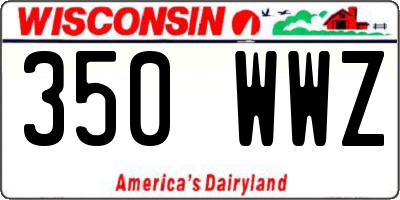 WI license plate 350WWZ