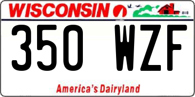WI license plate 350WZF