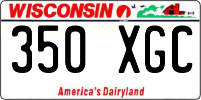 WI license plate 350XGC