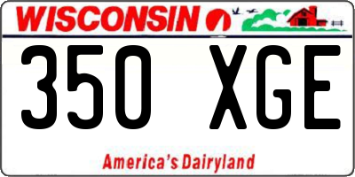 WI license plate 350XGE