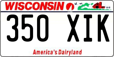 WI license plate 350XIK