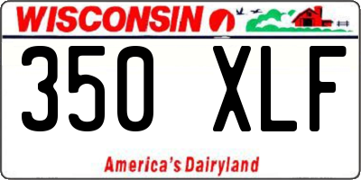 WI license plate 350XLF