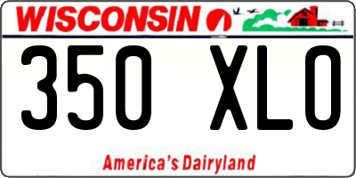 WI license plate 350XLO