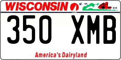 WI license plate 350XMB