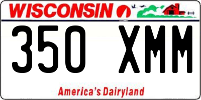 WI license plate 350XMM