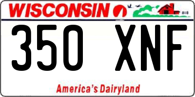 WI license plate 350XNF