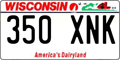 WI license plate 350XNK