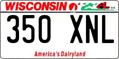 WI license plate 350XNL