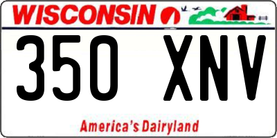 WI license plate 350XNV