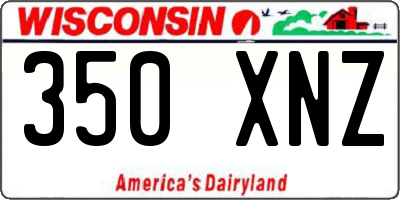 WI license plate 350XNZ
