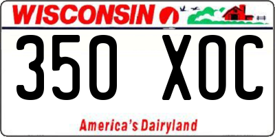 WI license plate 350XOC