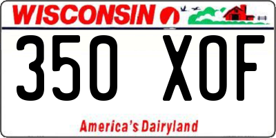 WI license plate 350XOF
