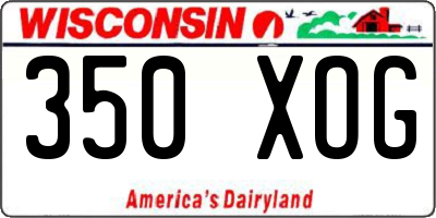 WI license plate 350XOG