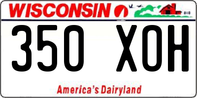 WI license plate 350XOH