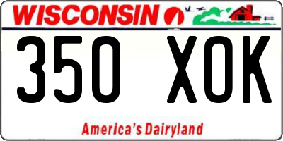 WI license plate 350XOK