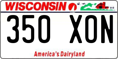 WI license plate 350XON