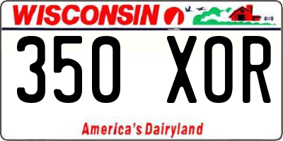 WI license plate 350XOR