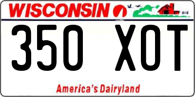 WI license plate 350XOT