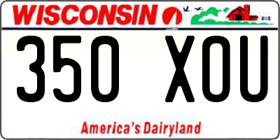 WI license plate 350XOU