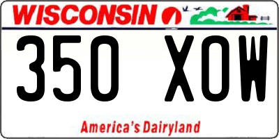 WI license plate 350XOW