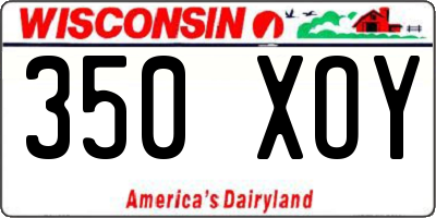 WI license plate 350XOY