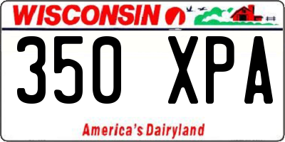 WI license plate 350XPA