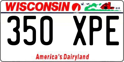 WI license plate 350XPE